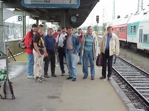 Bei der Ankunft auf dem Bahnsteig in Neuenmarkt-Wirsberg